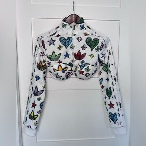 Adidas Jeremy Scott monogram crop track top